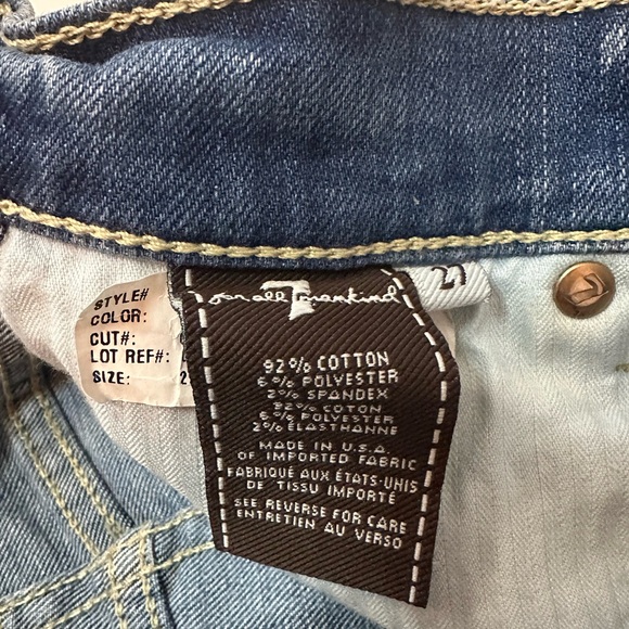 7 FOR ALL MEN JEAN SHORTS SIZE 27 - Picture 5 of 5